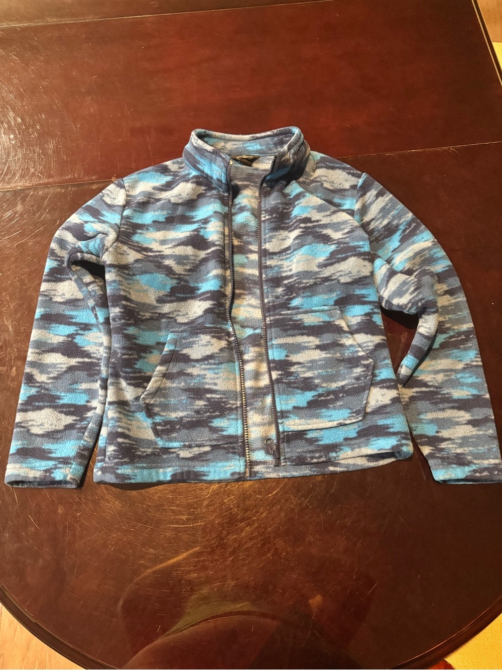 Eddie Bauer Kids Blue Patterned Fleece Jacket